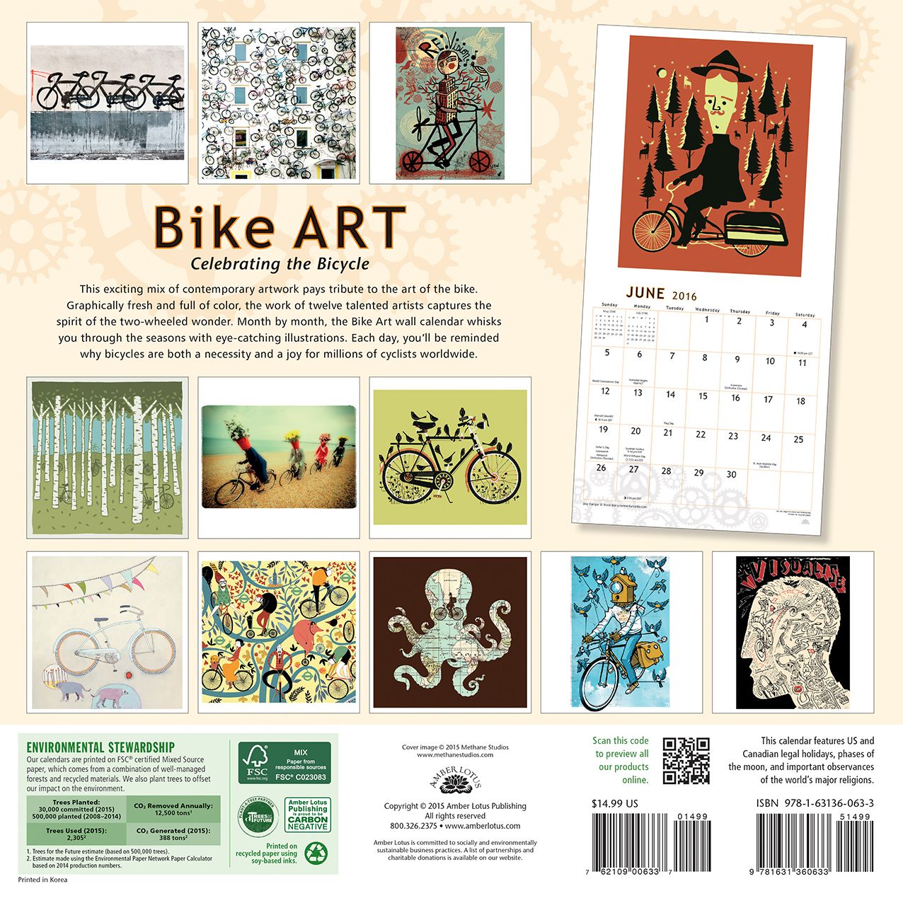2016 Bike Art Wall Calendar
