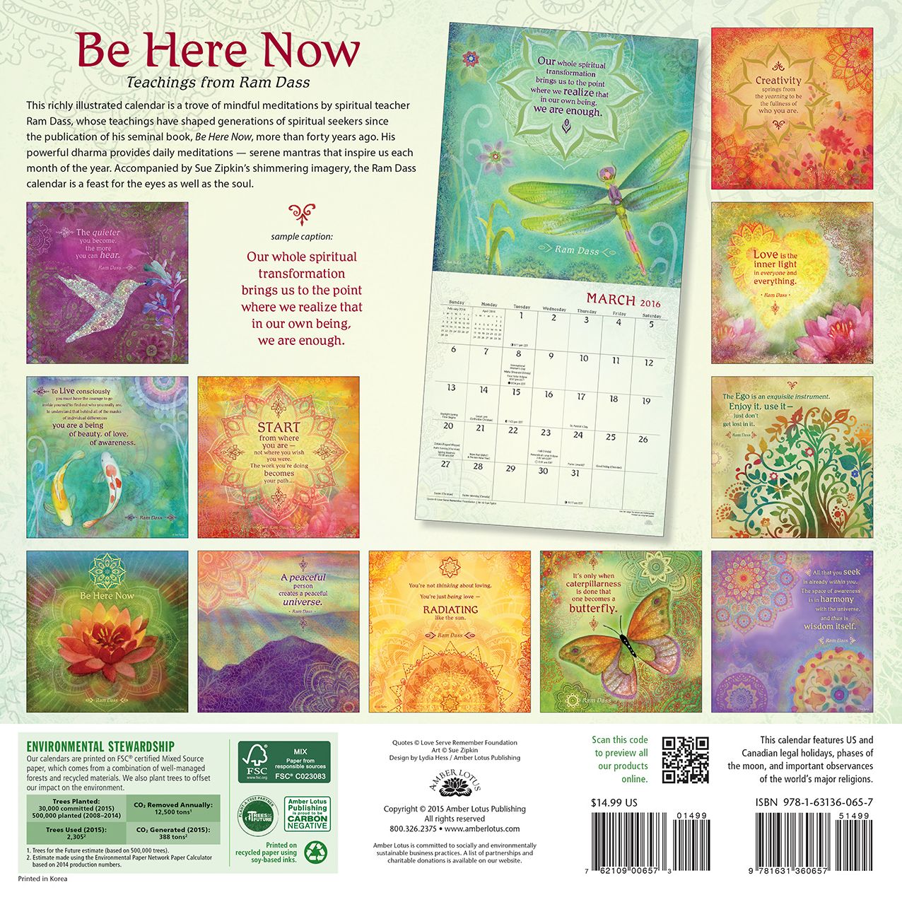 2016 Be Here Now Wall Calendar