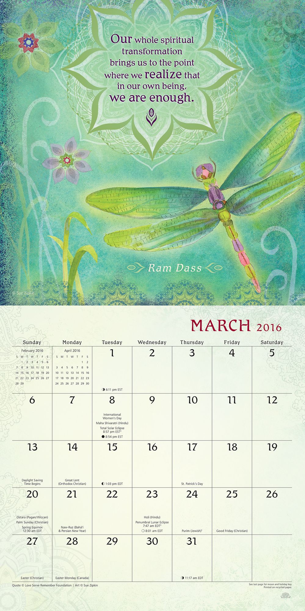 2016 Be Here Now Wall Calendar