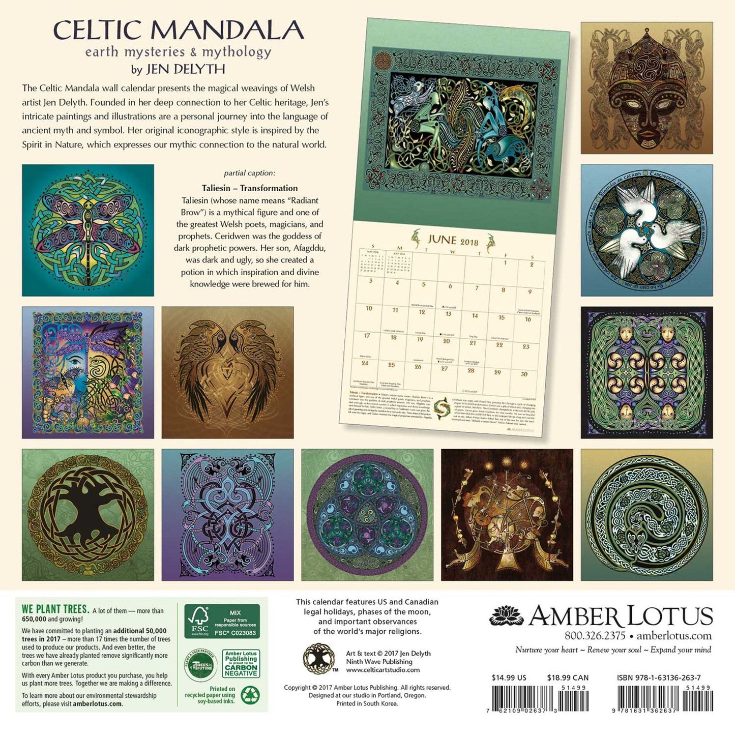 2018 Celtic Mandala Wall Calendar