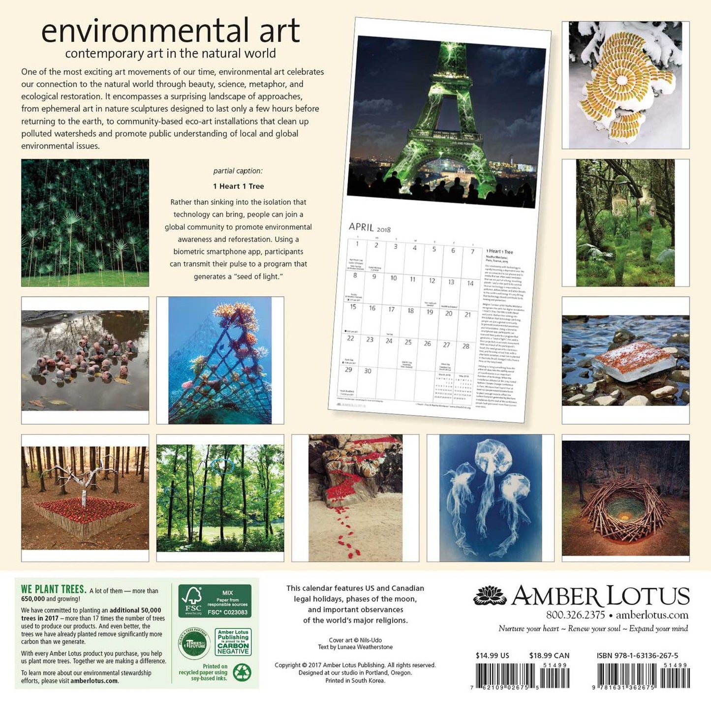 2018 Environmental Art Wall Calendar