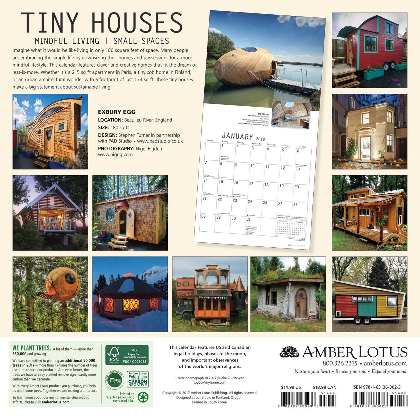 2018 Tiny Houses Wall Calendar