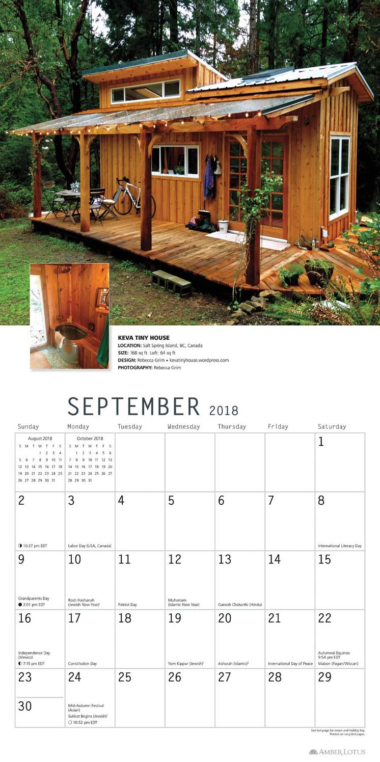 2018 Tiny Houses Wall Calendar