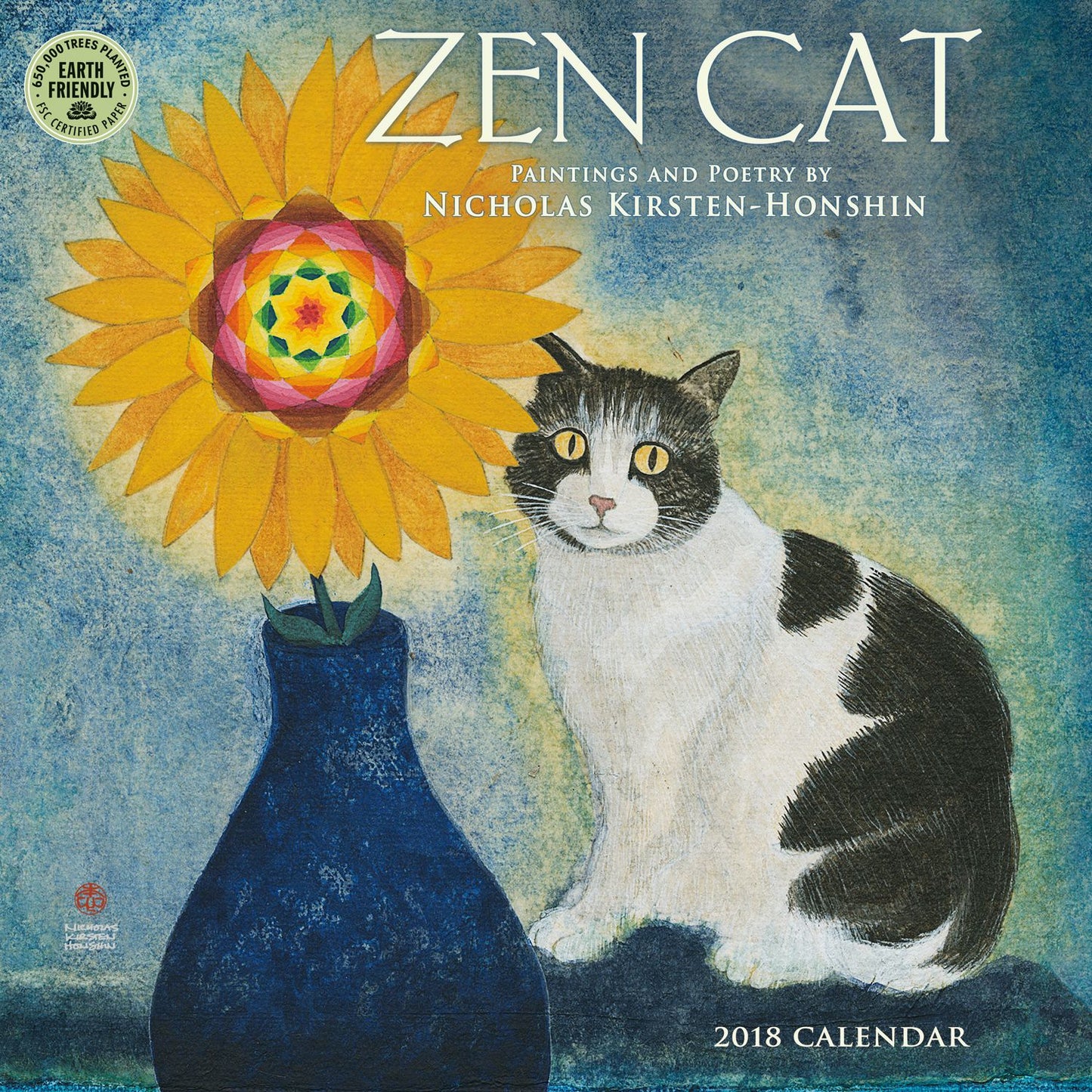 2018 Zen Cat Wall Calendar