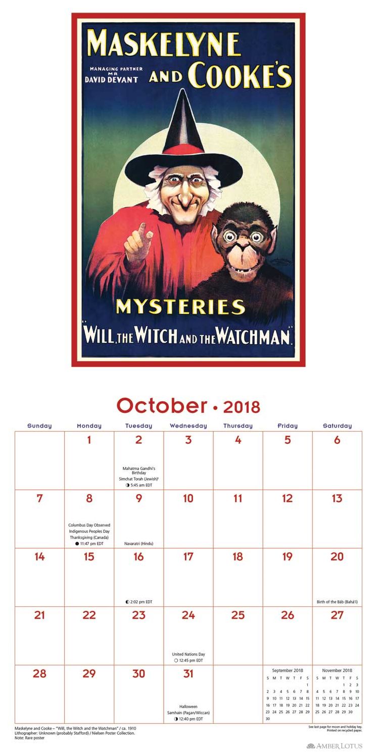 2018 Art of Magic Wall Calendar