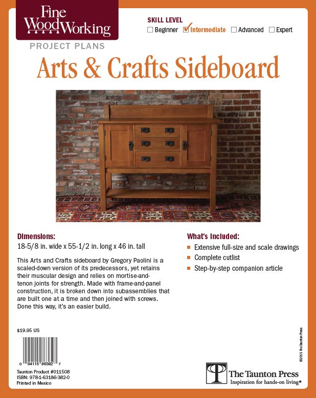 Fine Woodworking's Arts & Crafts Sideboard Plan