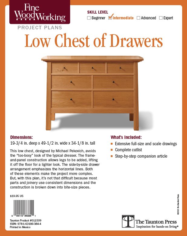 Fine Woodworking's Low Chest of Drawers Plan