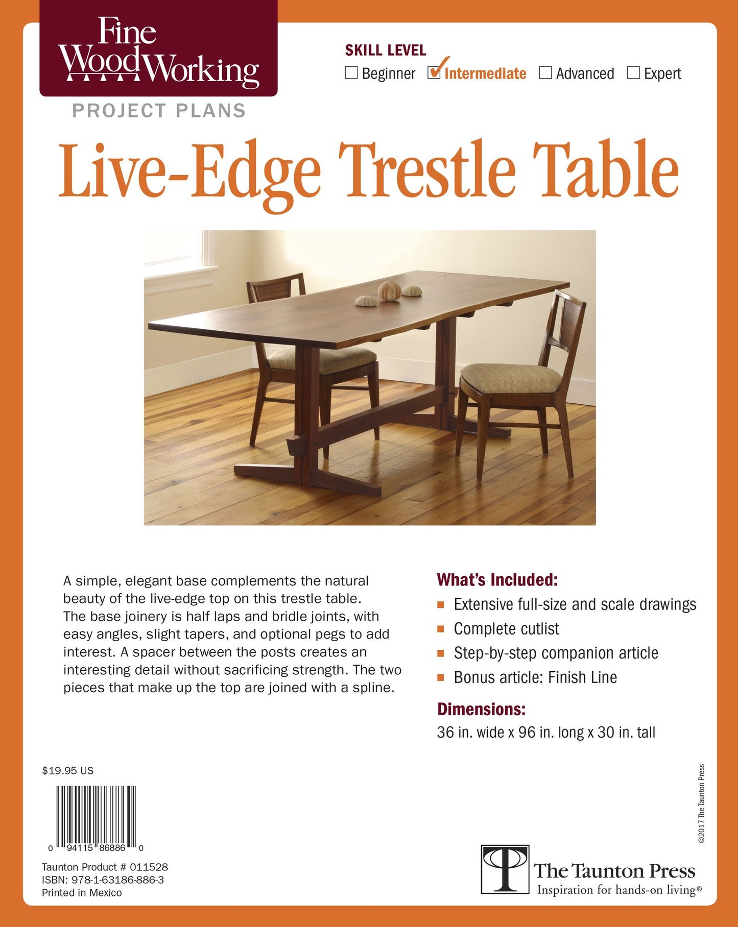 Fine Woodworking's Live-Edge Trestle Table Plan