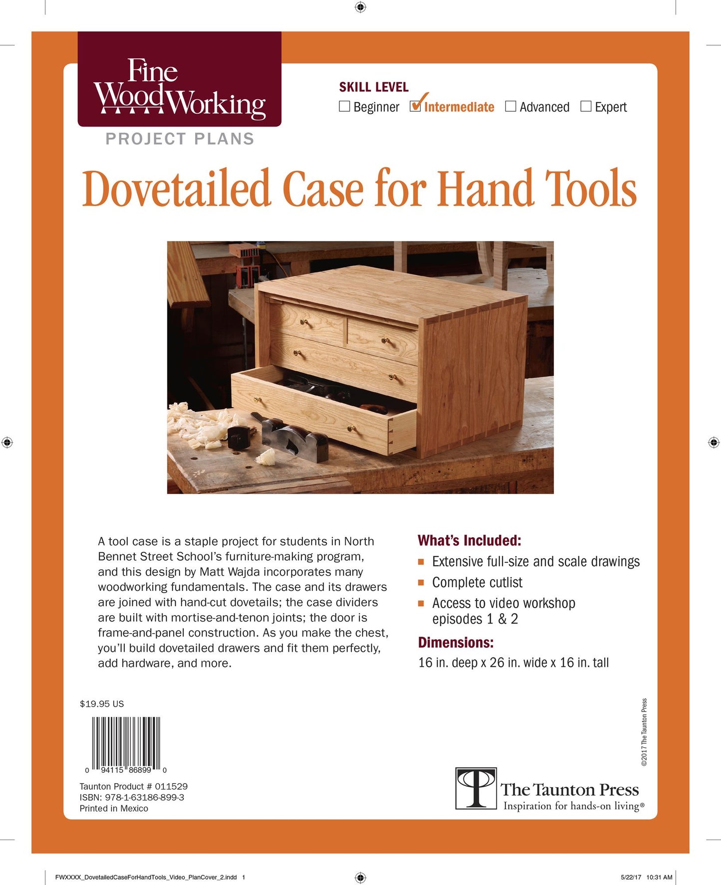 Fine Woodworking's Dovetailed Case for Hand Tools Plan