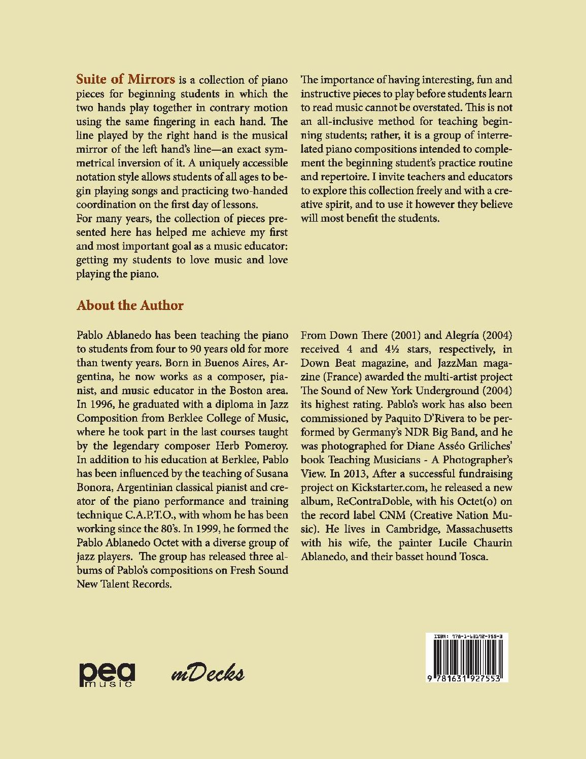 Suite of Mirrors: A Collection of Mirror Pieces for the Beginning Pianist