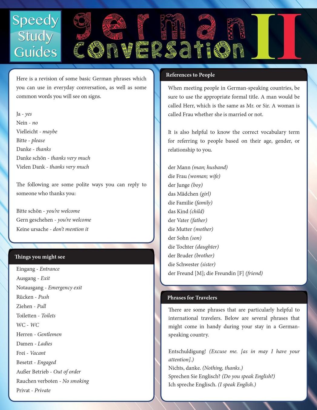German Conversation II (Speedy Study Guide)