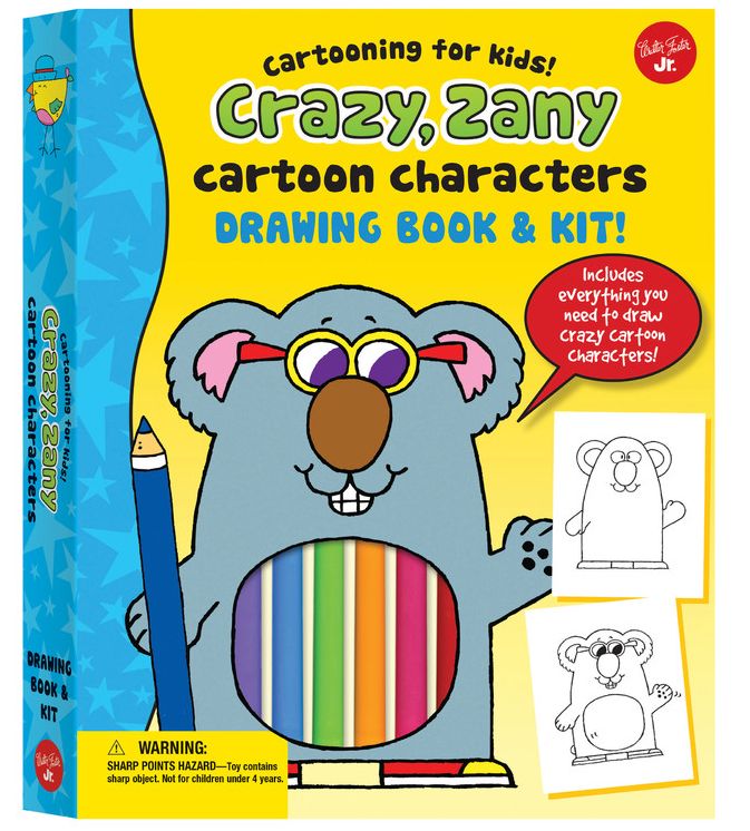 Crazy, Zany Cartoon Characters Drawing Book & Kit: Includes everything you need to draw crazy cartoon characters