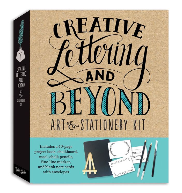 Creative Lettering and Beyond Art & Stationery Kit: Includes a 40-Page Project Book, Chalkboard, Easel, Chalk Pencils, Fine-Line Marker, and Blank Not