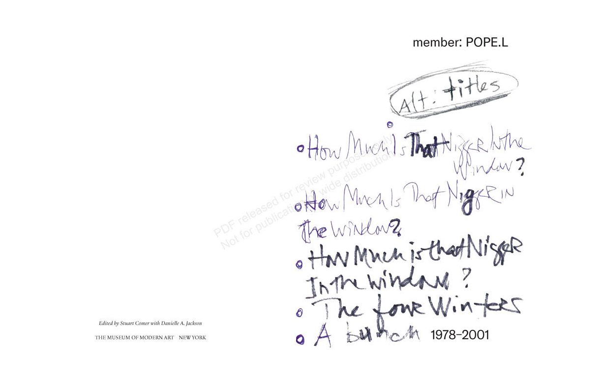 Member : POPE.L: 1978-2001