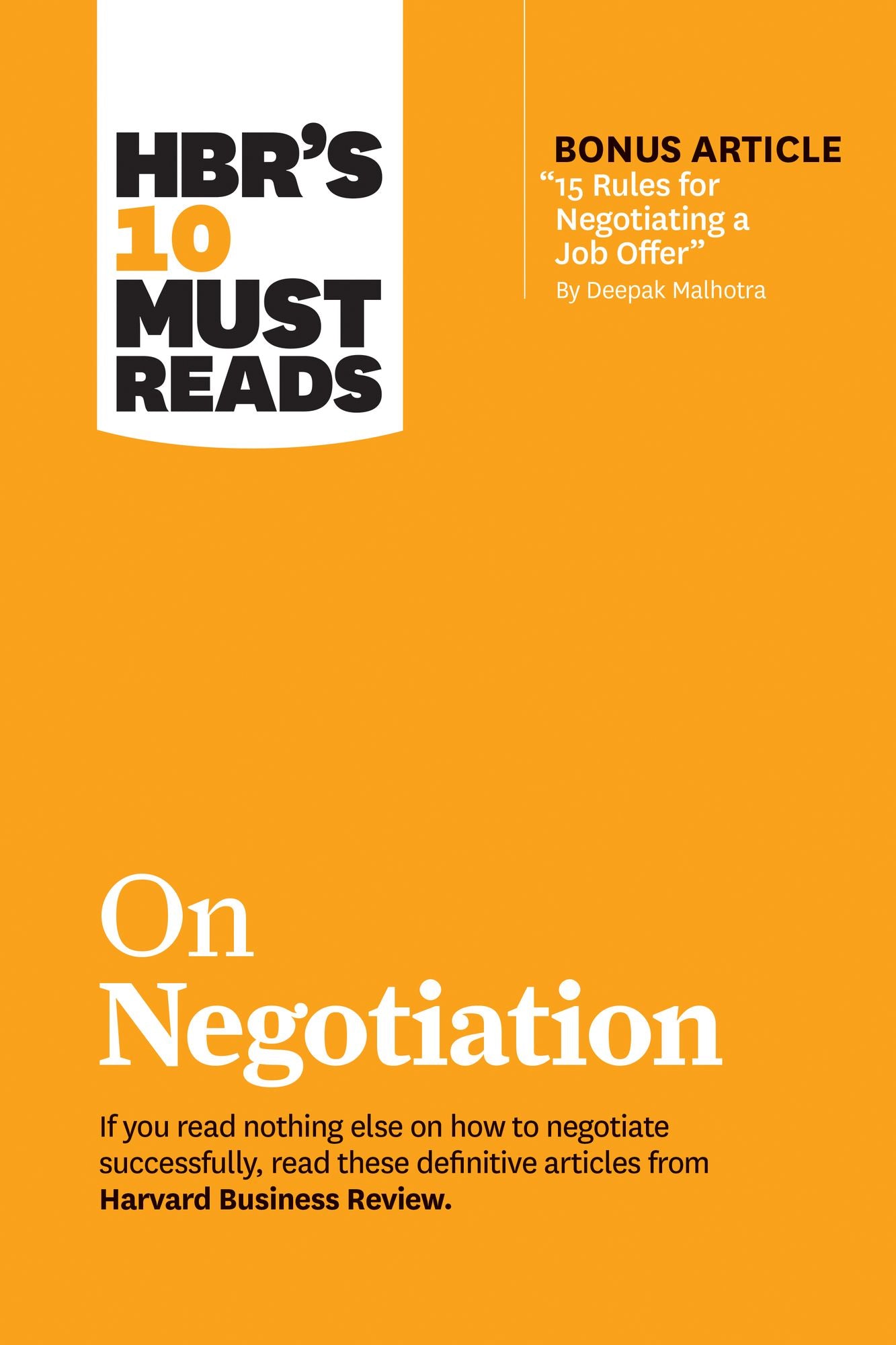 HBR's 10 Must Reads On Negotiation