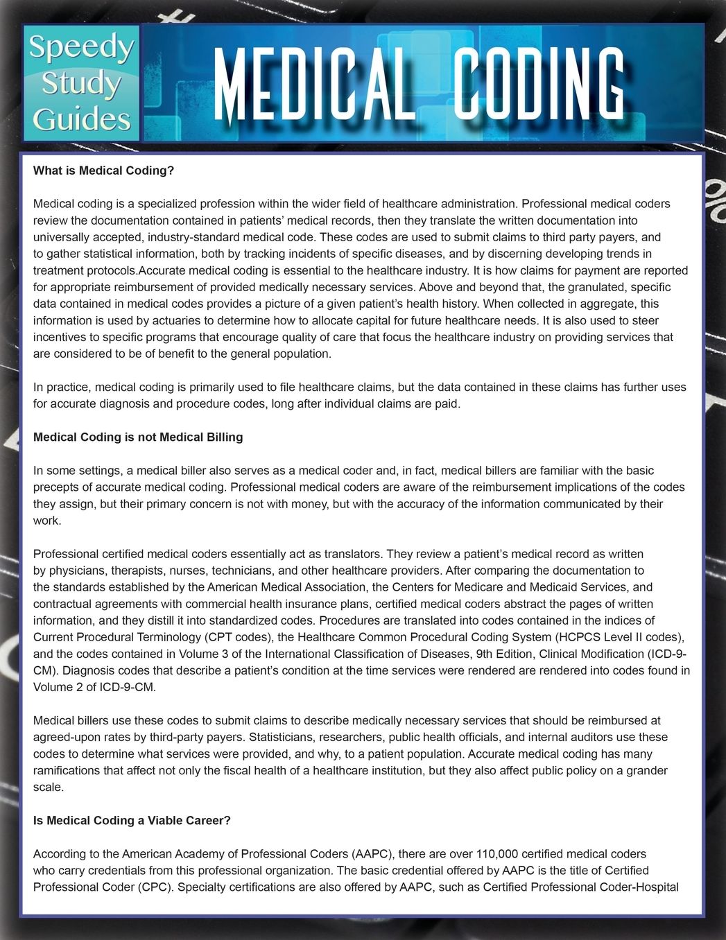 Medical Coding (Speedy Study Guides)