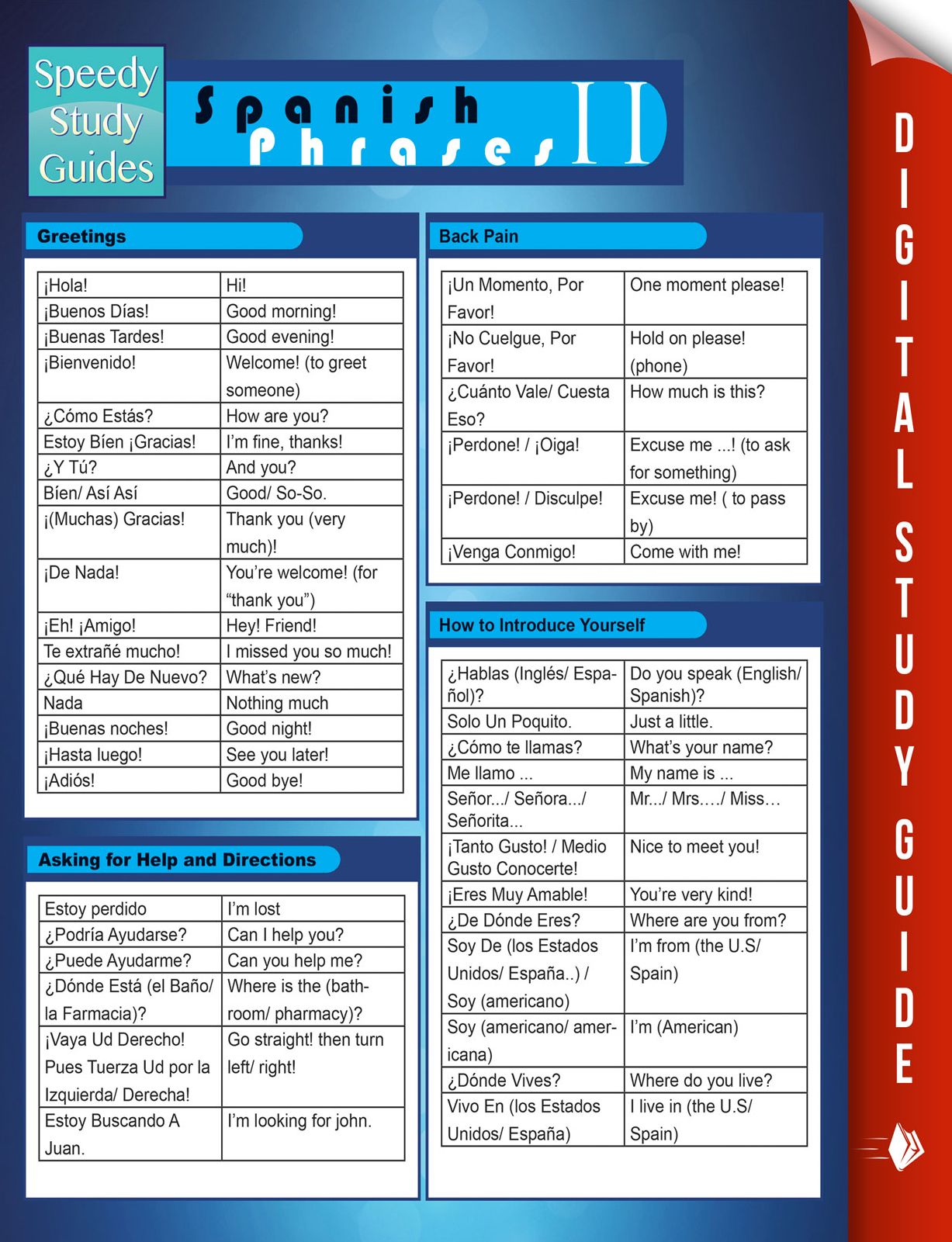 Spanish Phrases II (Speedy Study Guides)