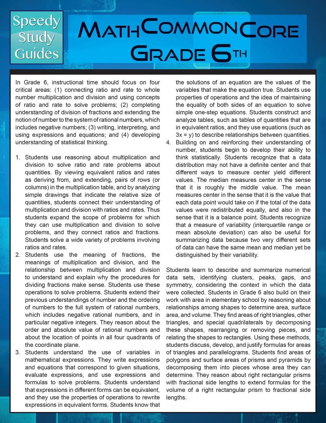 Math Common Core 6th Grade (Speedy Study Guide)