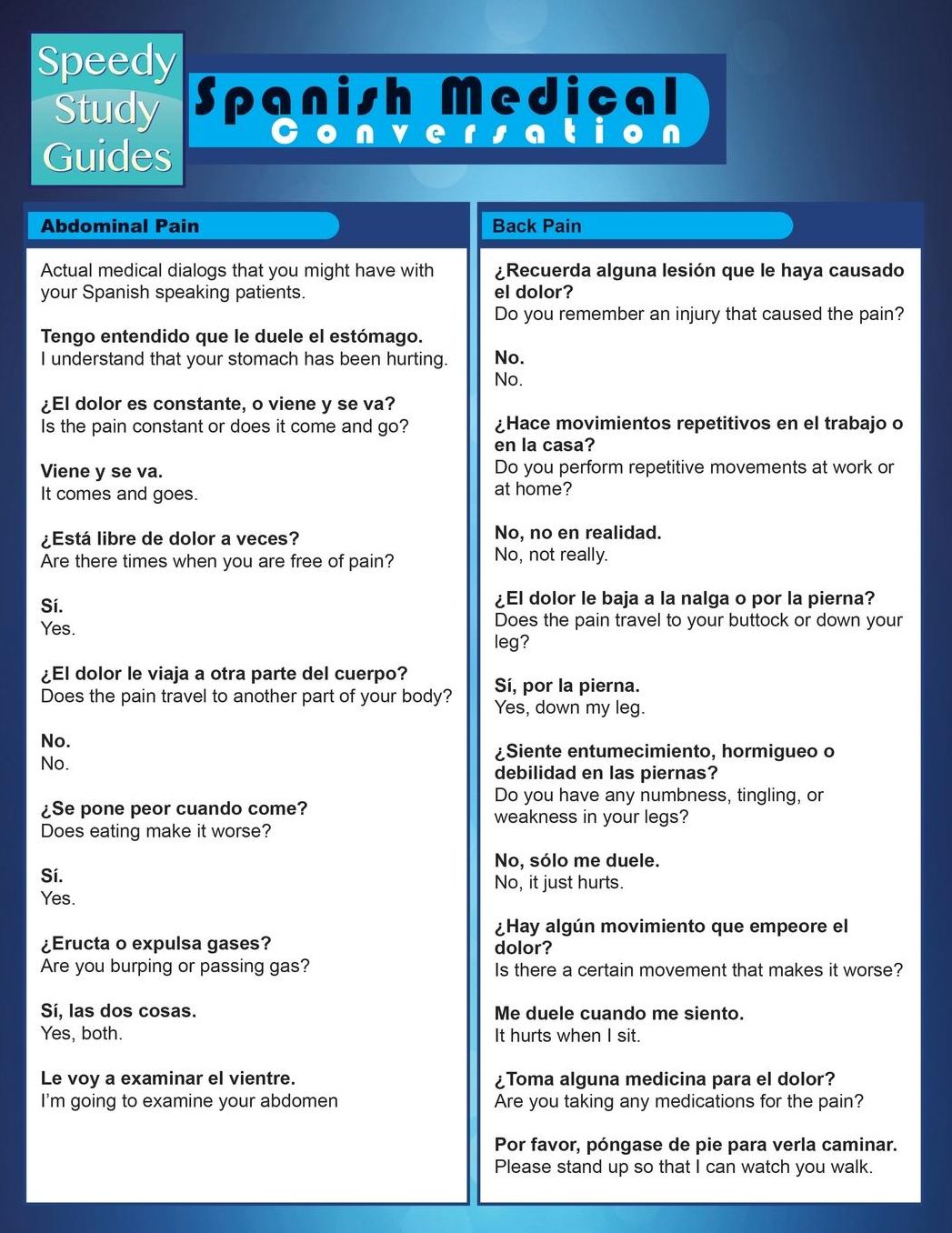 Spanish Medical Conversation (Speedy Study Guide)