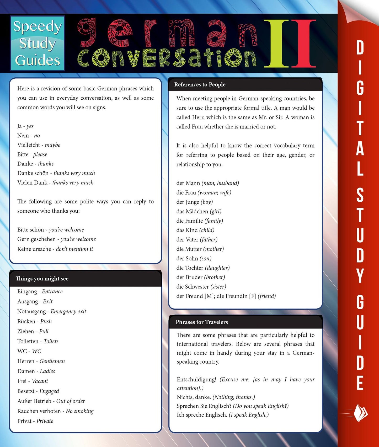 German Conversation Il (Speedy Study Guides)(PagePerfect NOOK Book)