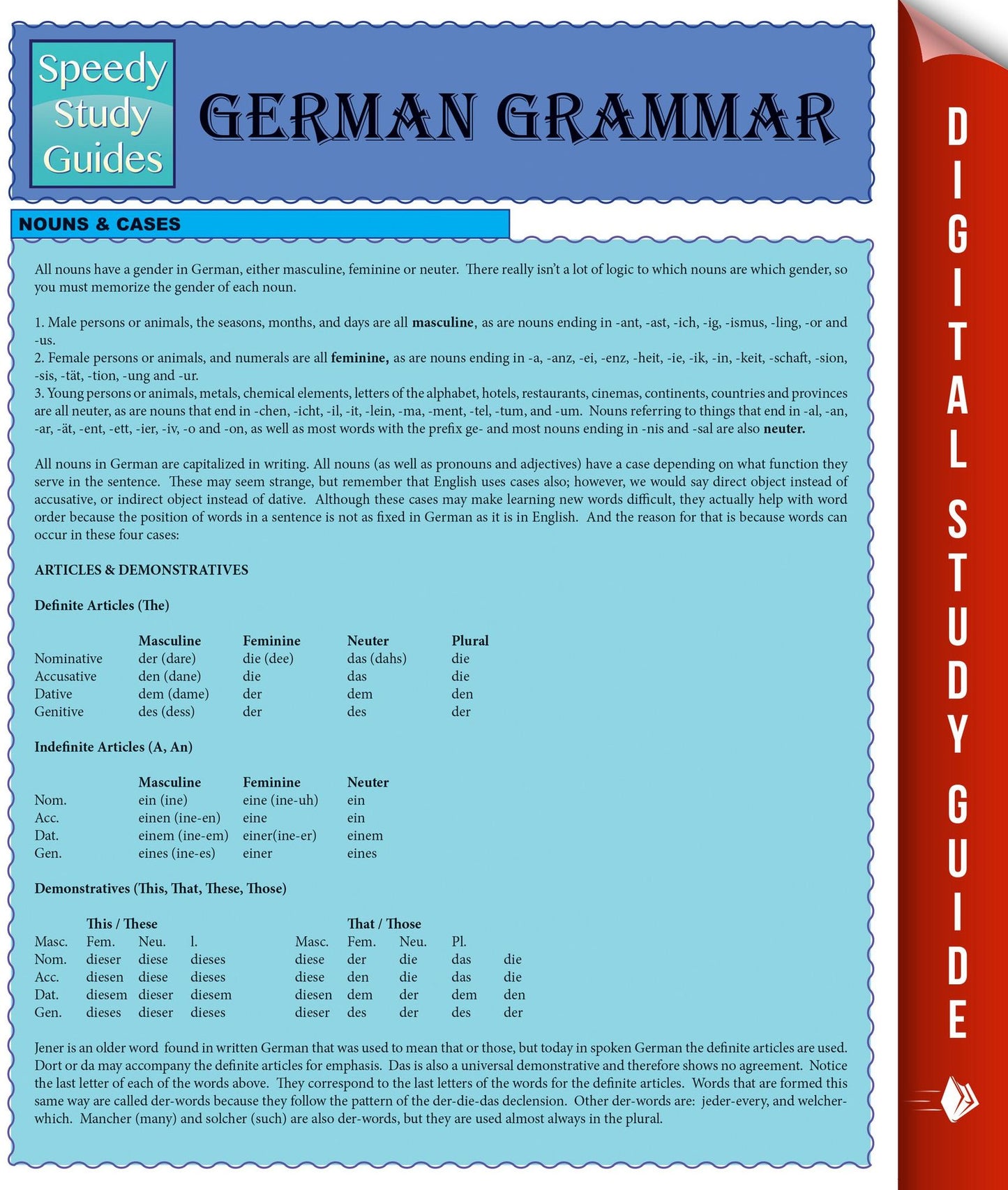German Grammar (Speedy Study Guides)(PagePerfect NOOK Book)