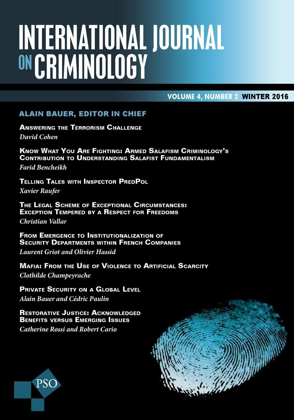 International Journal on Criminology: Volume 4, Number 2, Winter 2016