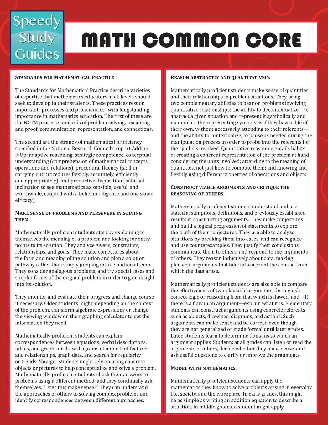 Math Common Core (Speedy Study Guides)