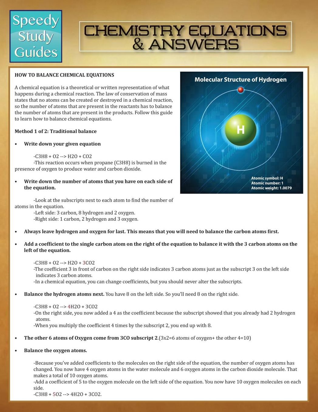 Chemistry Equations & Answers (Speedy Study Guides)