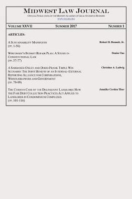 Midwest Law Journal: Volume XXVII, Number 1, Summer 2017