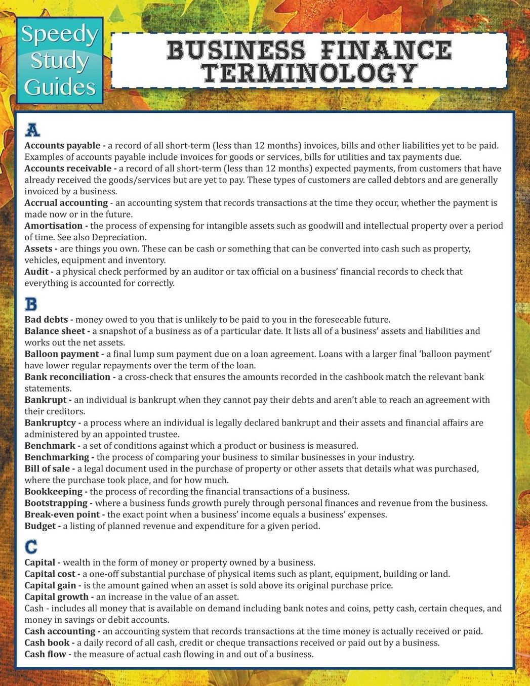 Business Finance Terminology (Speedy Study Guide)