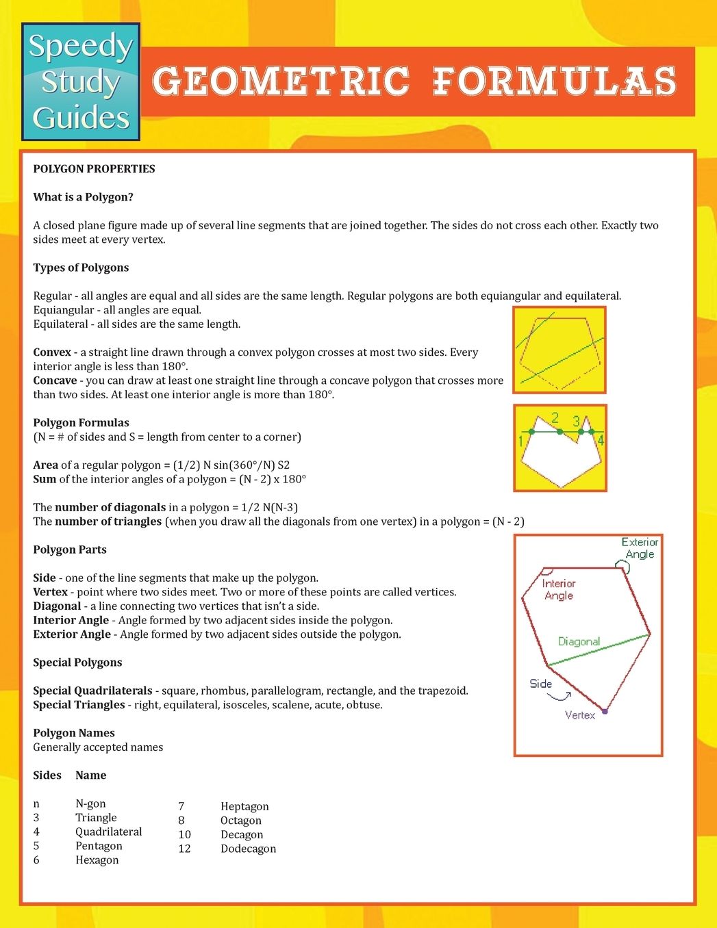 Geometric Formulas (Speedy Study Guide)