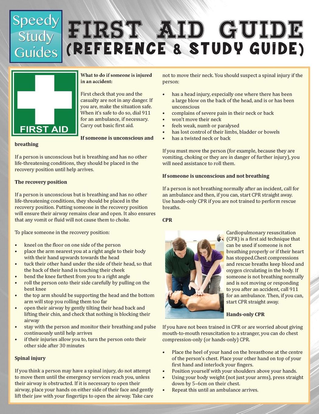 First Aid Guide (Reference & Study Guide) (Speedy Study Guide)