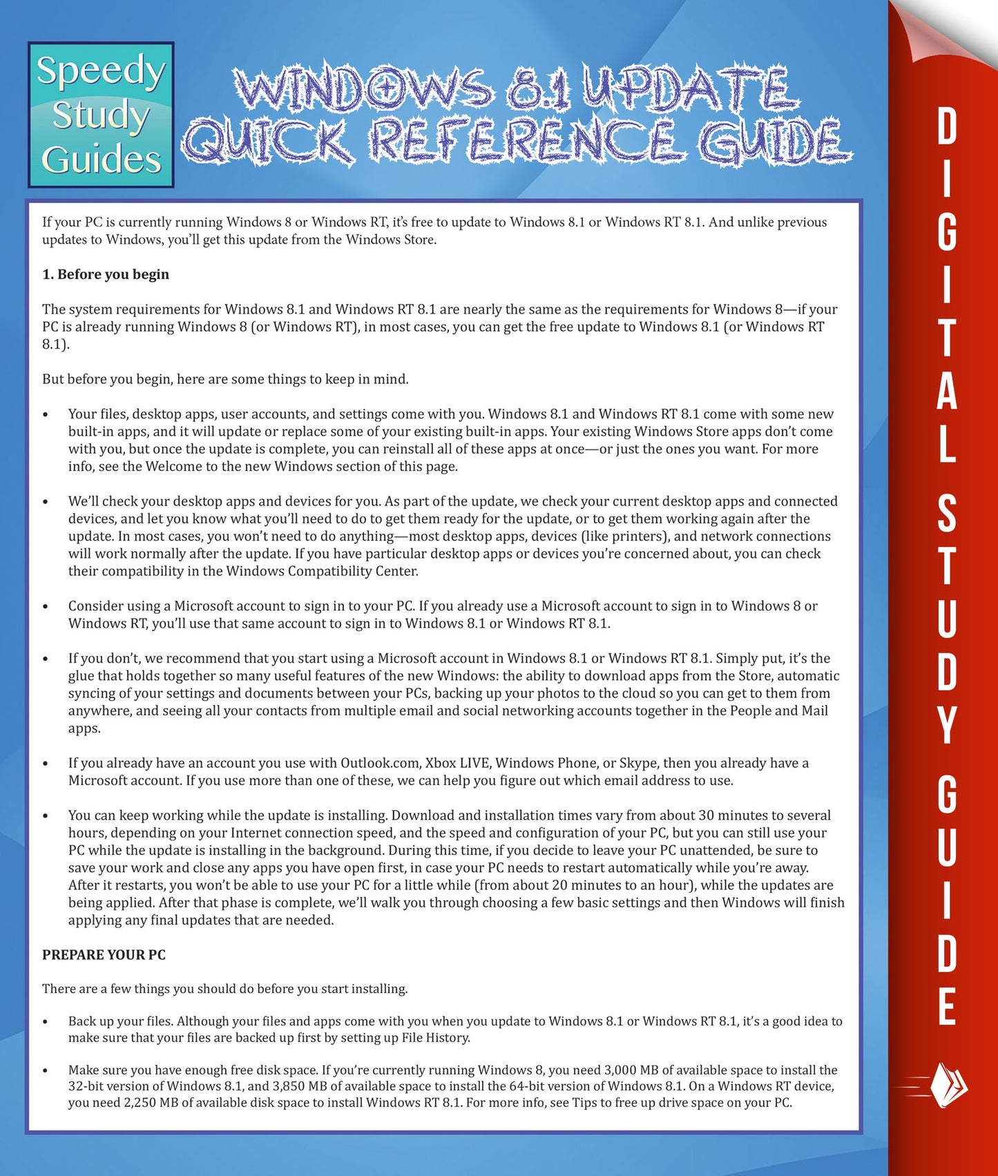 Windows 8.1 Update Quick Reference Guide: Speedy Study Guides