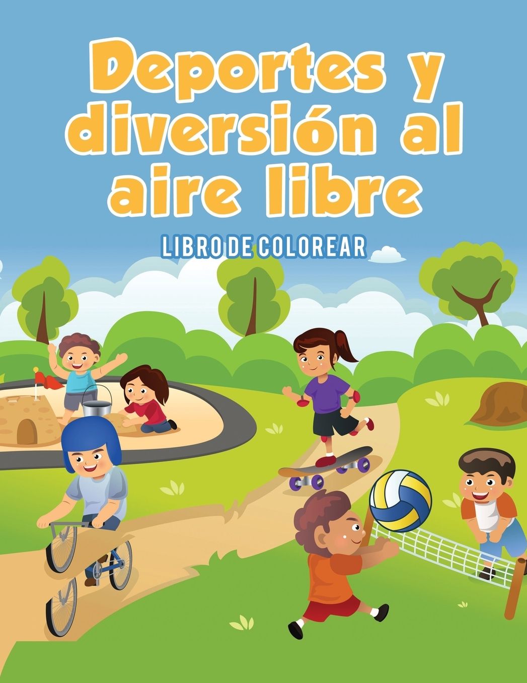 Deportes y diversión al aire libre: Libro de colorear