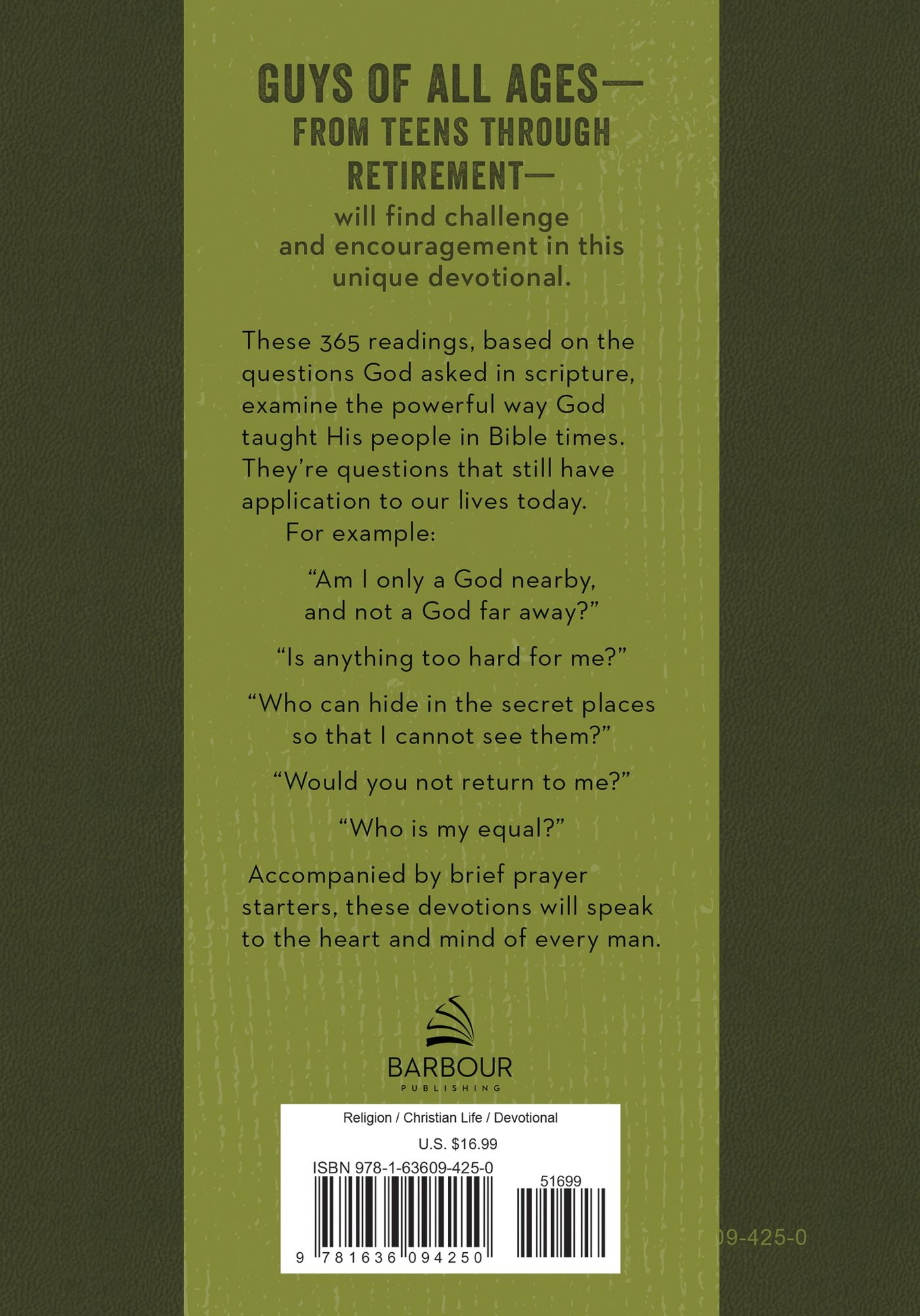 Daily Devotions for Guys: 365 Meditations on the Questions of the Bible