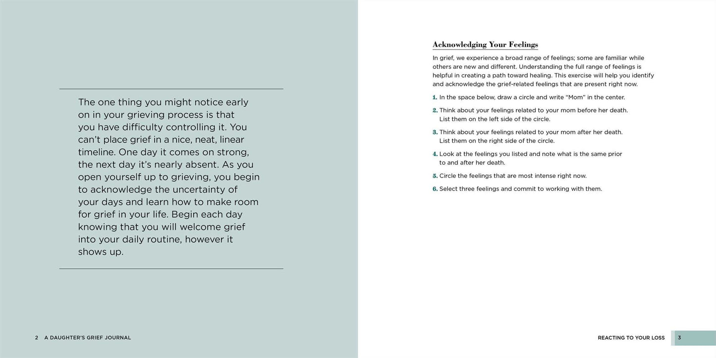 A Daughter's Grief Journal: Daily Prompts and Exercises for Navigating the Loss of Your Mother