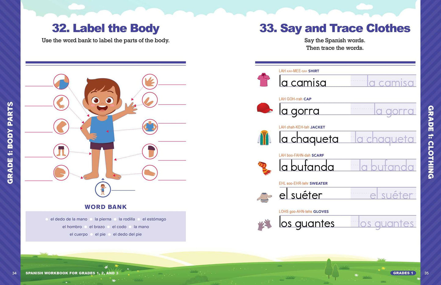 The Spanish Workbook for Grades 1, 2, and 3: 140+ Language Learning Exercises for Kids Ages 6-9