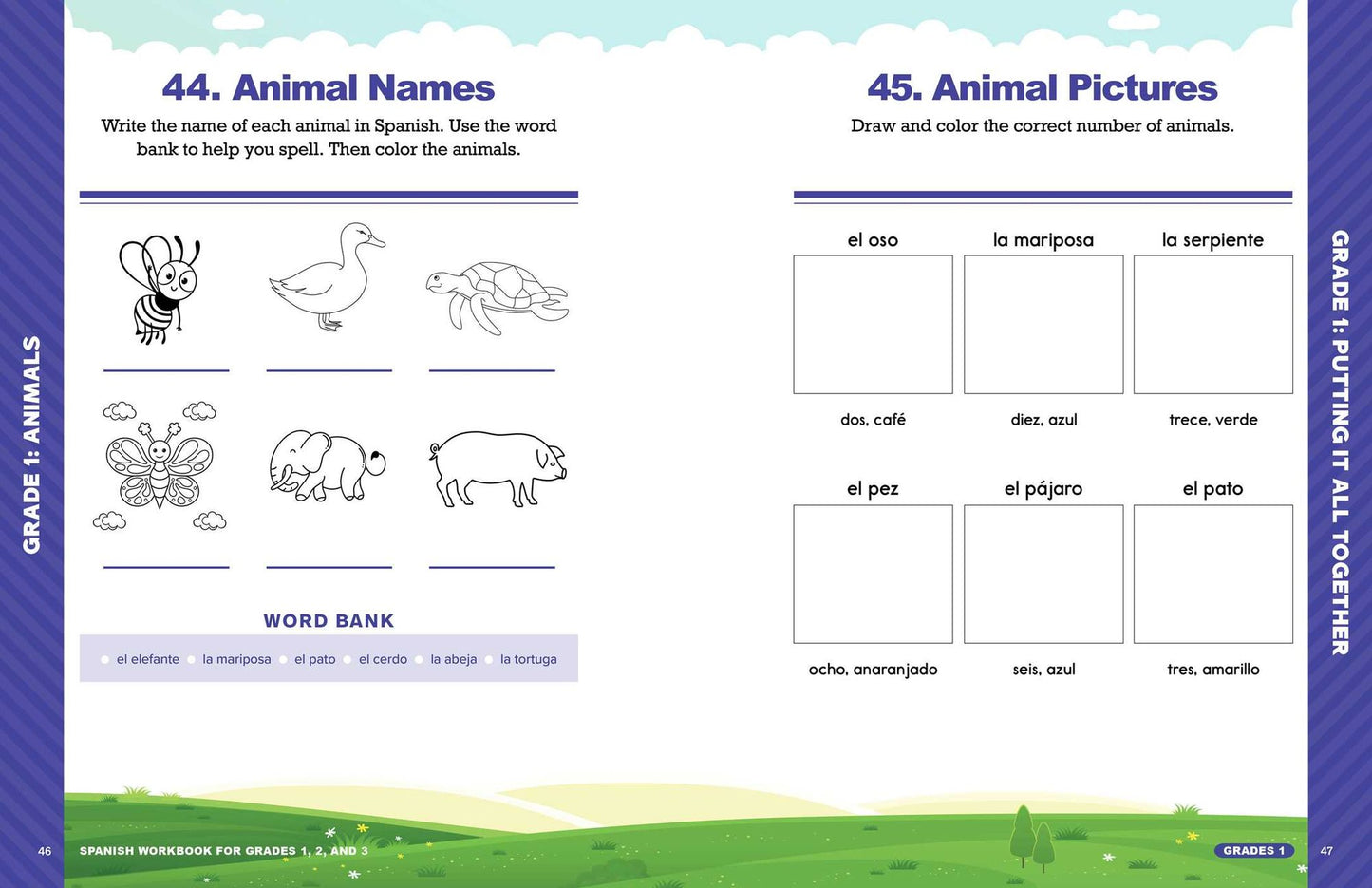 The Spanish Workbook for Grades 1, 2, and 3: 140+ Language Learning Exercises for Kids Ages 6-9