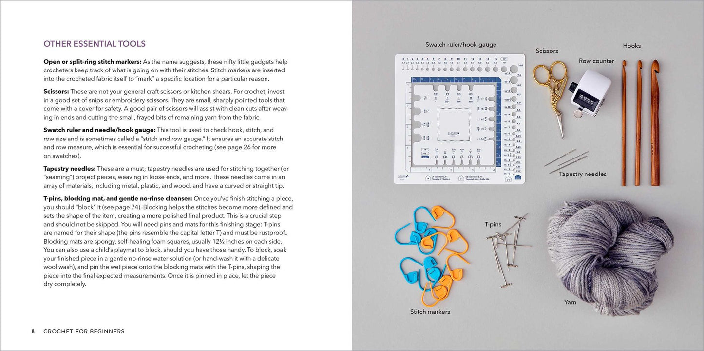 Crochet for Beginners: A Stitch Dictionary with Step-by-Step Illustrations and 10 Easy Projects