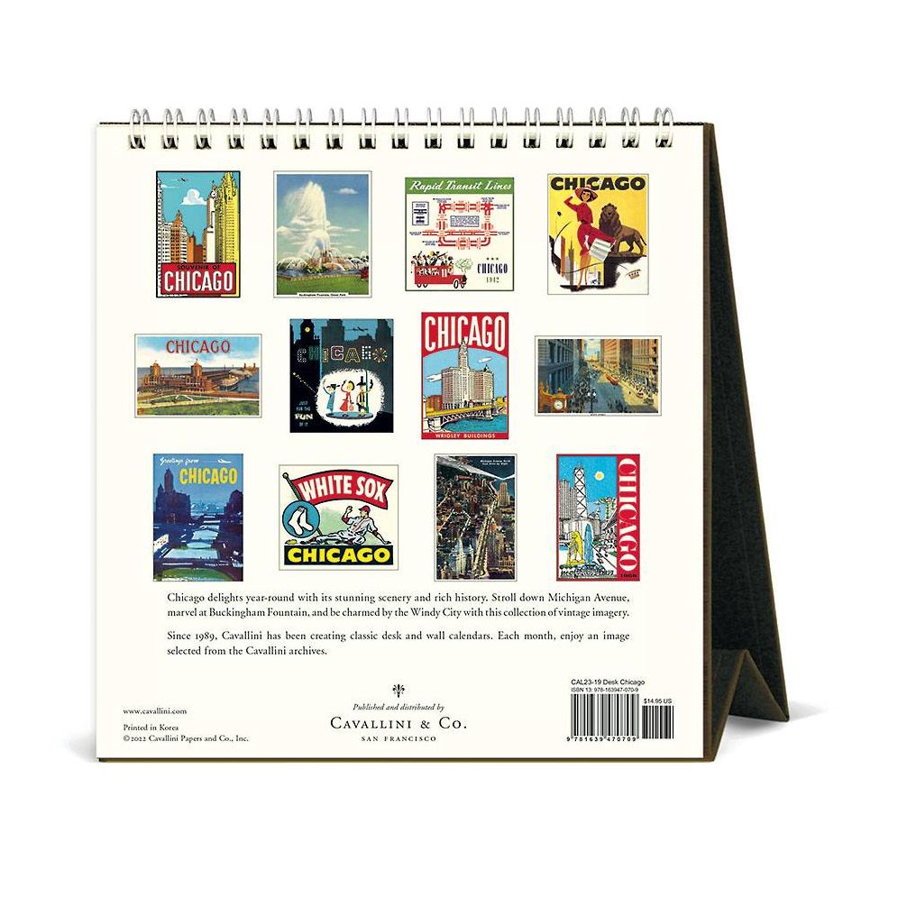 2023 Cavallini & Co. Chicago Desk Calendar