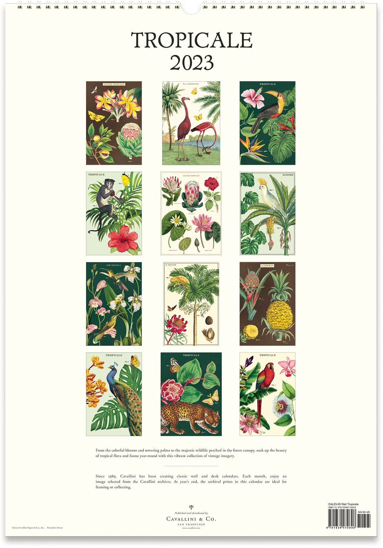 2023 Cavallini & Co. Tropicale Wall Calendar