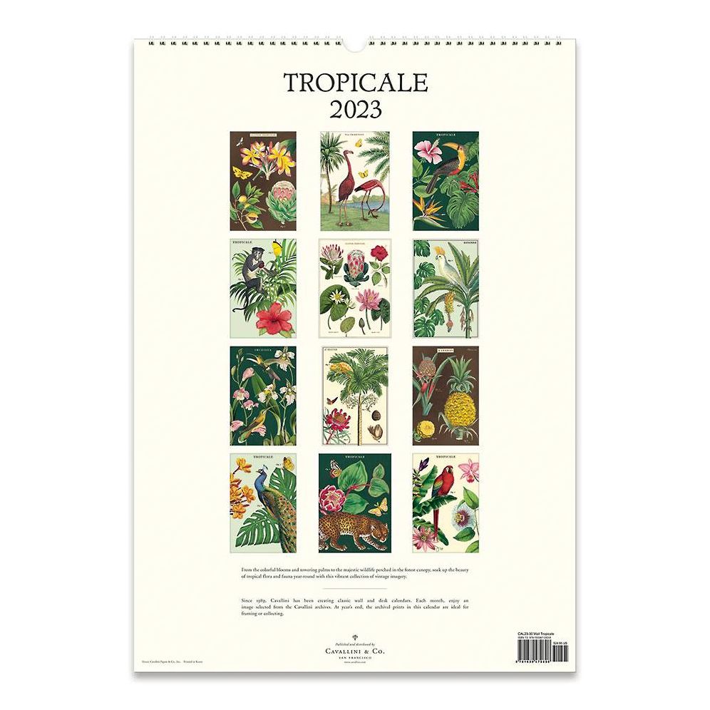 2023 Cavallini & Co. Tropicale Wall Calendar
