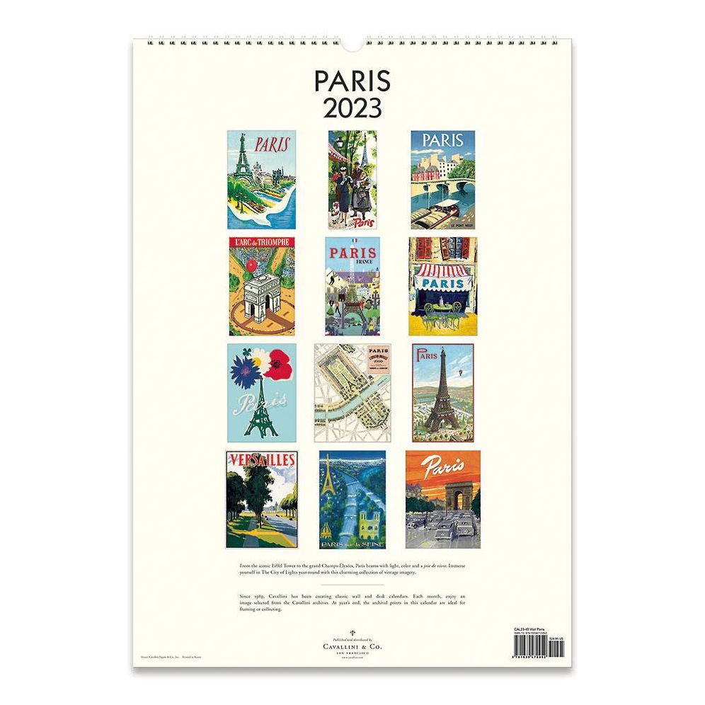 2023 Cavallini Paris Wall Calendar