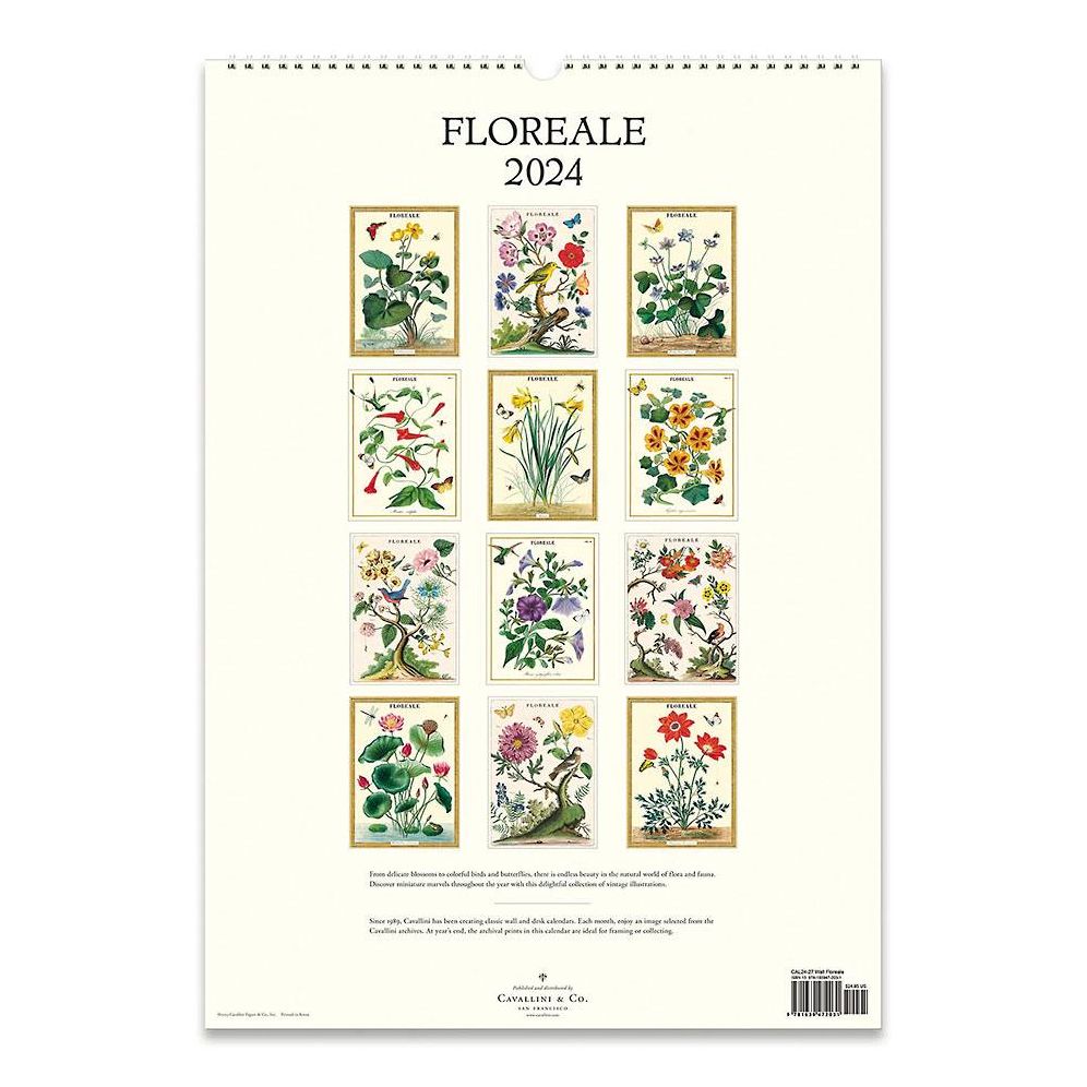 2024 Cavallini & Co. Floreale Wall Calendar