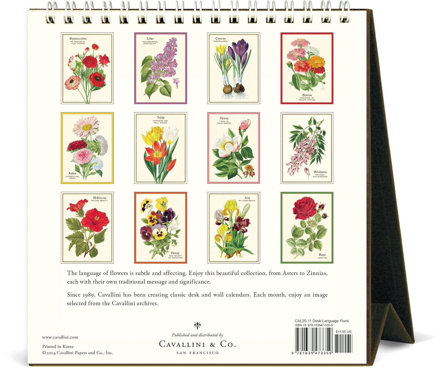 Language of Flowers Desk Calendar 2025