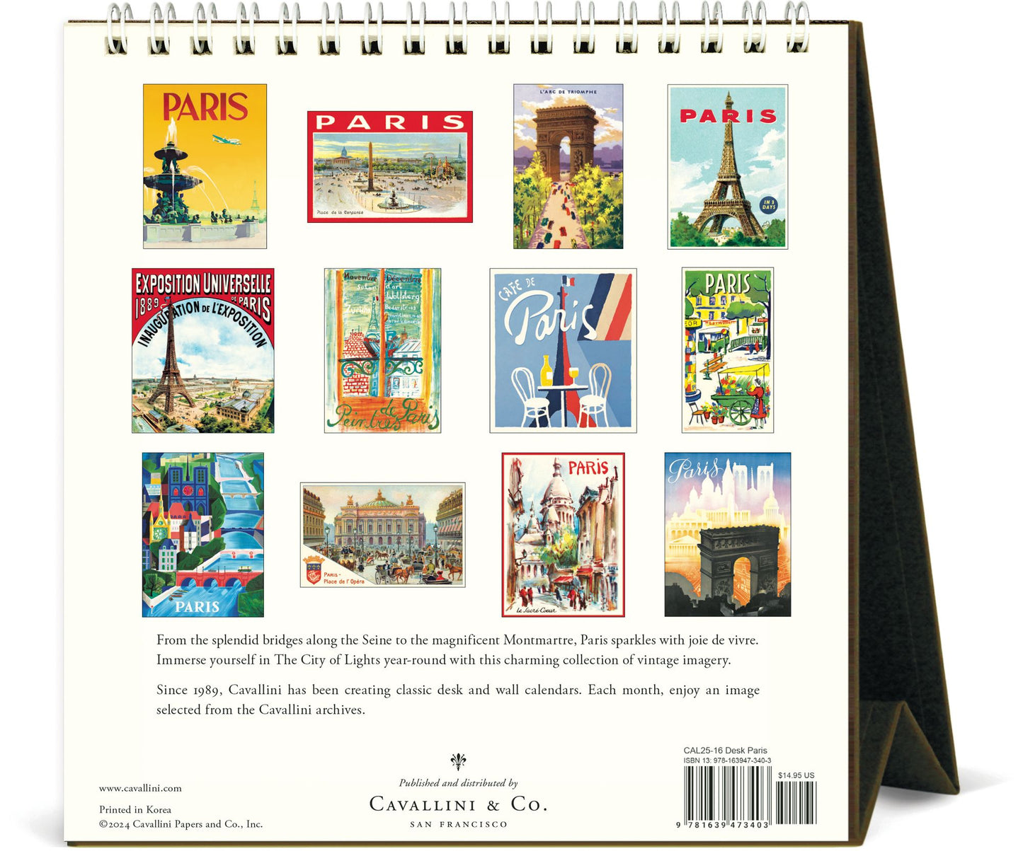 2025 Paris Desk Calendar