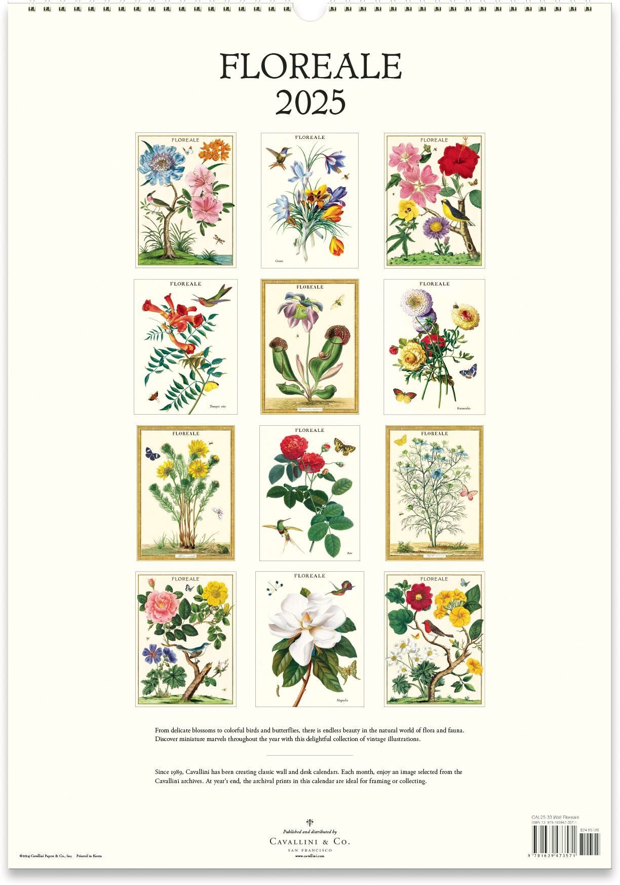 2025 Floreale Wall Calendar