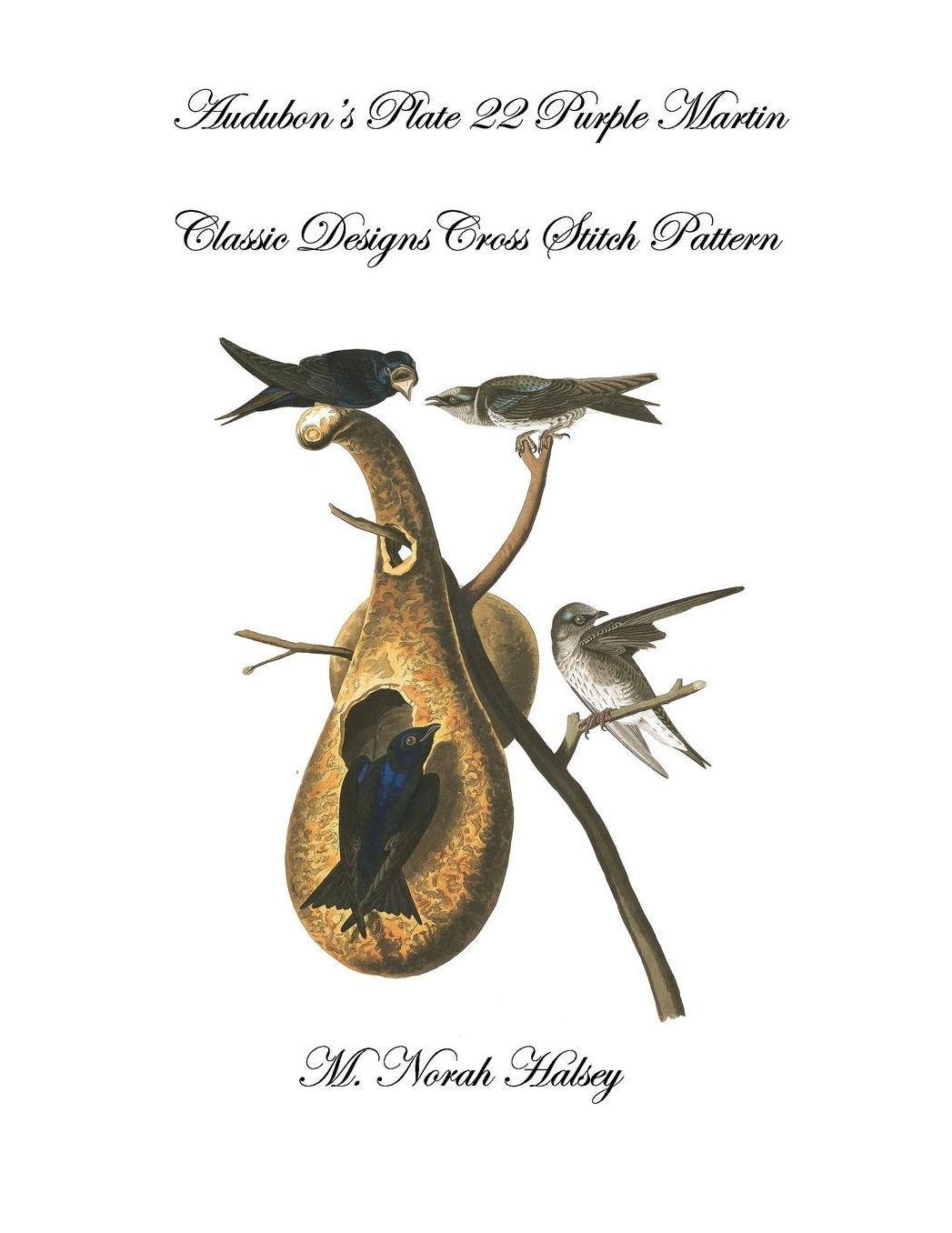 Audubon's Plate 22 Purple Martin: Classic Designs Cross Stitch Pattern