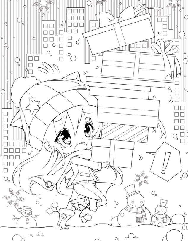 The Cute Chibi Christmas Coloring Book: Adorable Manga Characters to Color