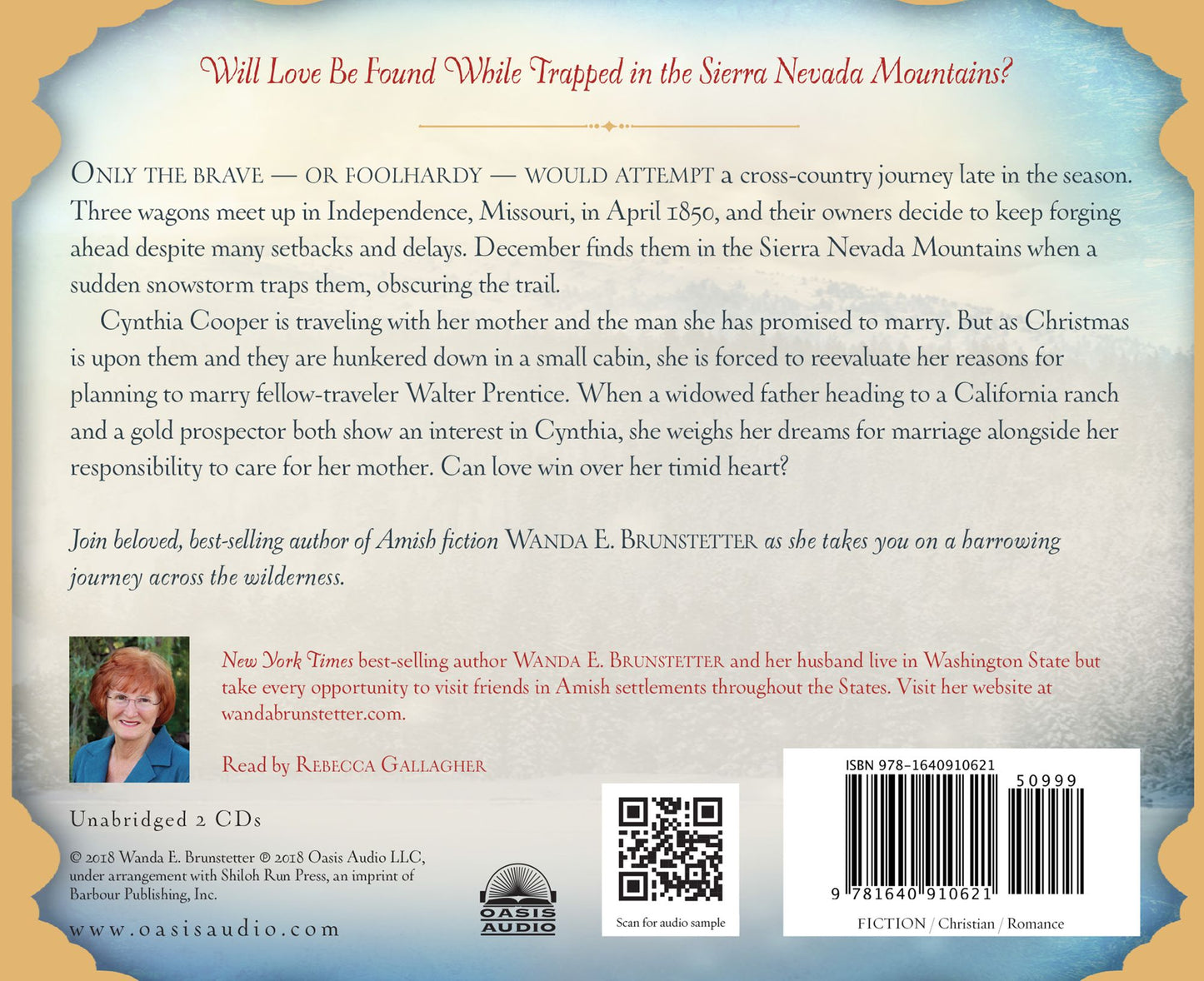 A Christmas Prayer: A Cross-Country Journey in 1850 Leads to High Mountain Danger - And Romance